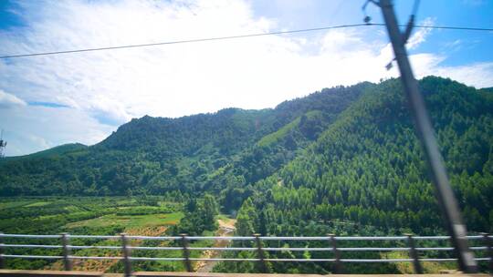 动车高铁火车窗外风景