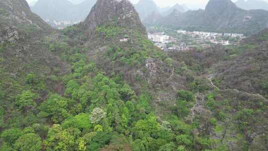 航拍广西桂林西山4A景区