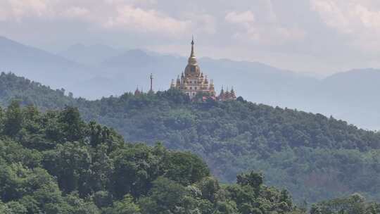 云南芒市勐焕大金塔长焦航拍