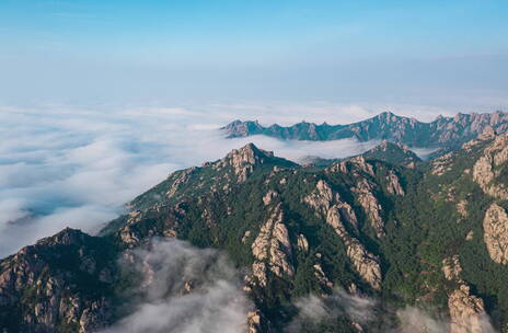 崂山云海日景大范围移动延时