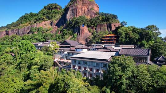 航拍韶关丹霞地貌 丹霞山阳元峰长老峰景区