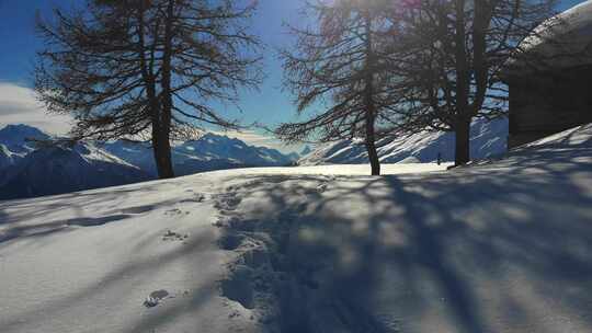 森林雪山雪景白雪皑皑