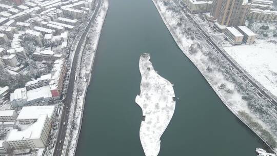 航拍冬天雪景