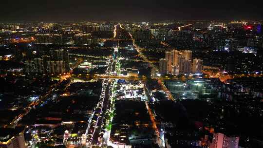 航拍江苏无锡城市夜景