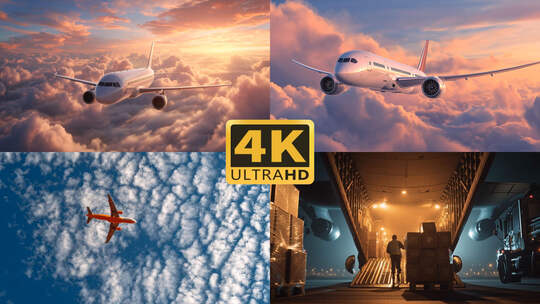 4K飞机起飞降落航空航班出行1