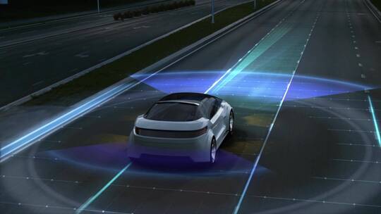 未来概念汽车无人驾驶扫描