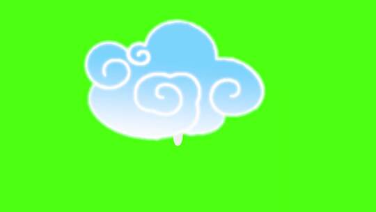 白色渐变蓝色白云中国风云朵云层卡通下雨视频素材模板下载