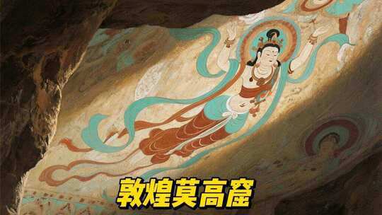 敦煌莫高窟飞天壁画佛学雕塑