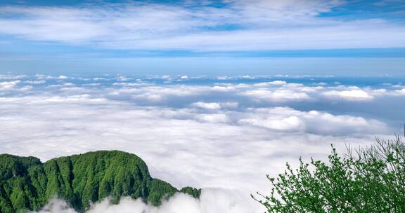 峨眉山自然风光云海延时摄影