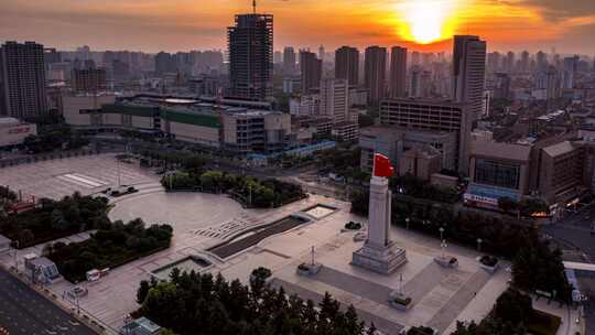 唯美八一广场日出视频