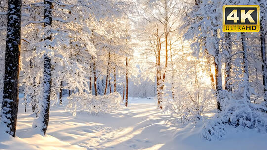 冬至立冬唯美雪景大寒小寒节气视频素材3