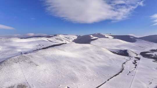 雪后大地一片银装素裹的自然美景