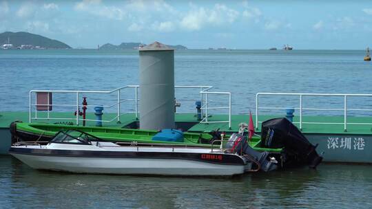 红树林1号船靠岸深圳港码头视频素材模板下载