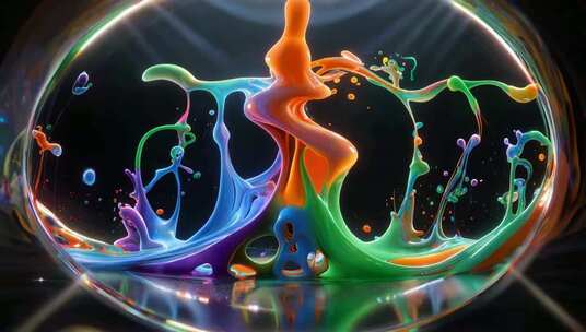 彩色流体动态特效画面