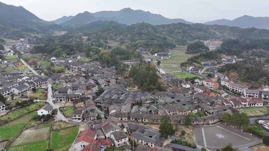 湖南岳阳市张谷英村航拍古建筑风光