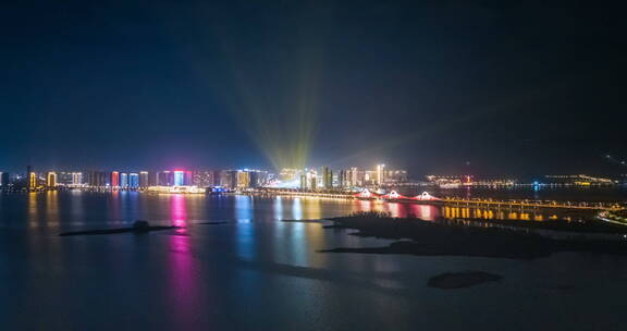 九江八里湖夜景延时航拍