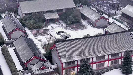 陕西周至县楼观台景区雪景