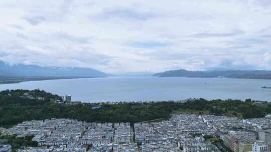 大理洱海城市全景航拍4K