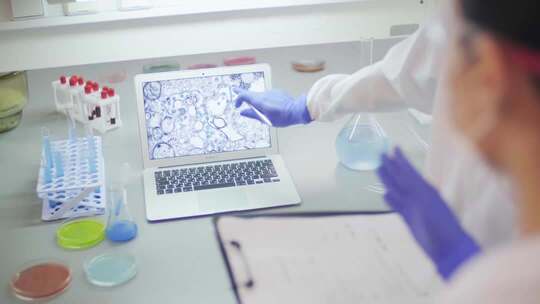 化妆品实验分子结构科学实验显微镜研究