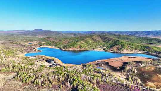 航拍内蒙古火山堰塞湖达尔滨湖合集