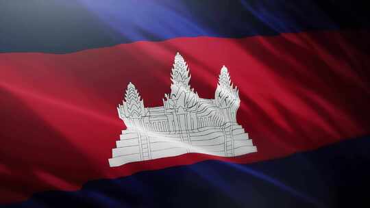 柬埔寨国旗挥舞-4K