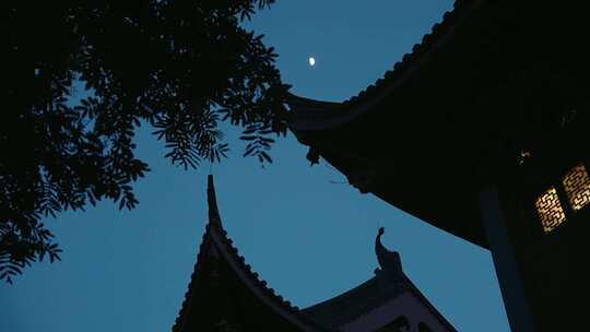 杭州灵隐寺 古建筑 夜景