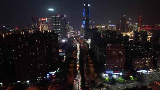 南昌红谷滩区交通城市CBD夜景