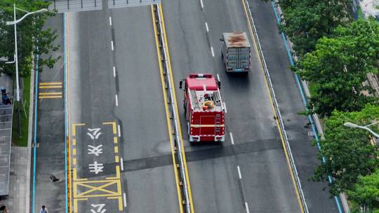 消防车出警跟拍视频素材模板下载