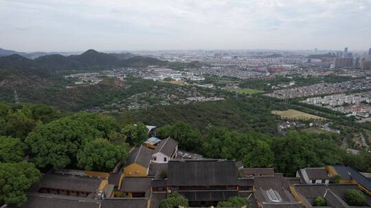 江苏苏州苏州灵岩山风景区航拍