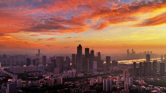 广州塔琶洲4K日出朝霞，太美了！高清在线视频素材下载
