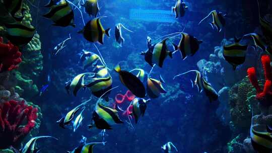 海底鱼群 水下世界 水族馆视频素材模板下载