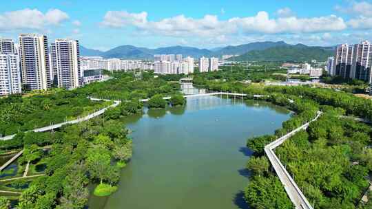 海南三亚天涯区城市园林建筑阳光休闲生活