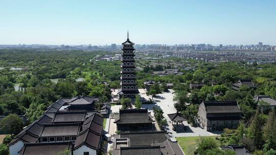 扬州大明寺栖灵塔航拍扬州旅游