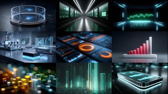 未来科技图表数据分析可视化动态元素高清在线视频素材下载