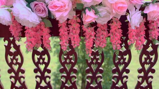 泰式婚礼上的花朵装饰