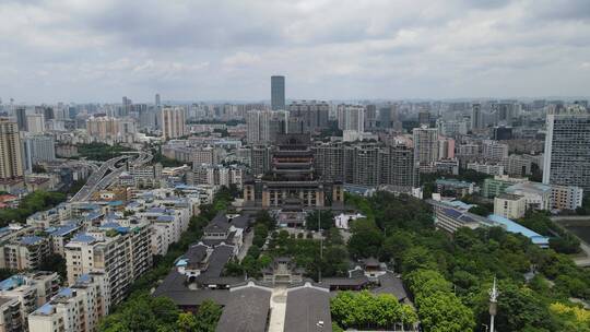 航拍广西南宁城市建设高楼大厦