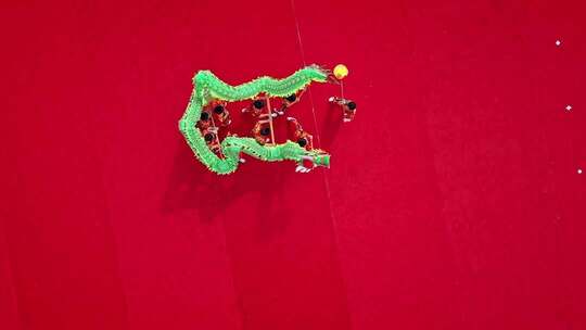 喜庆祥和的舞龙舞狮表演