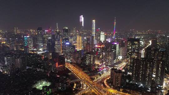 广州珠江新城夜景-01视频素材模板下载