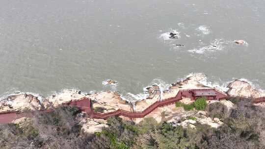 福建省漳州市东山岛岛风动石景区航拍