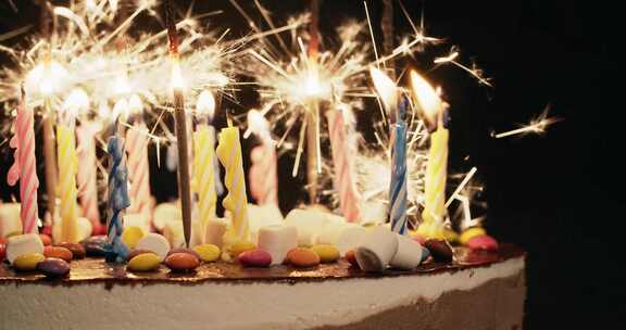 生日、蜡烛、火花、周年纪念