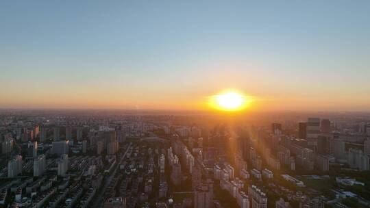 城市日落夕阳