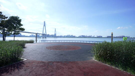 武汉青山区青山江滩境内景点视频素材模板下载