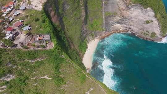 4K航拍巴厘岛佩尼达岛精灵沙滩