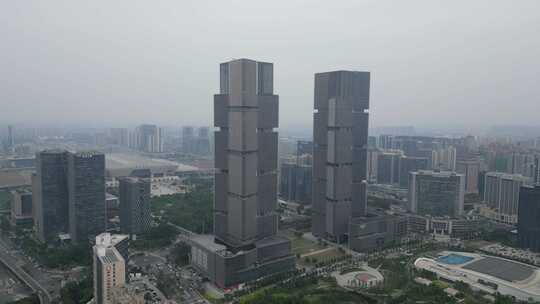 河南郑州东站片区高楼建筑航拍
