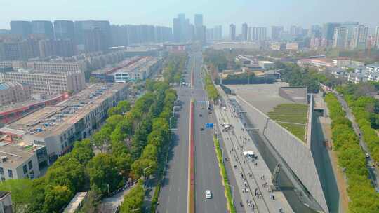 江苏省南京市建邺区城市风景航拍素材