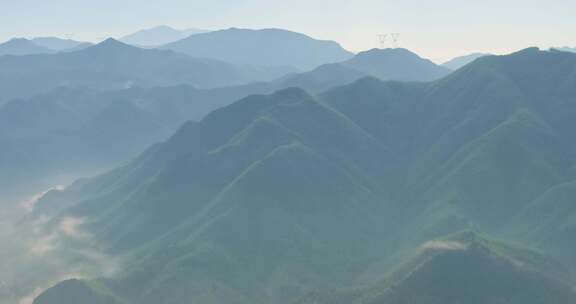 高山竹海云雾云海航拍杭州余杭百丈