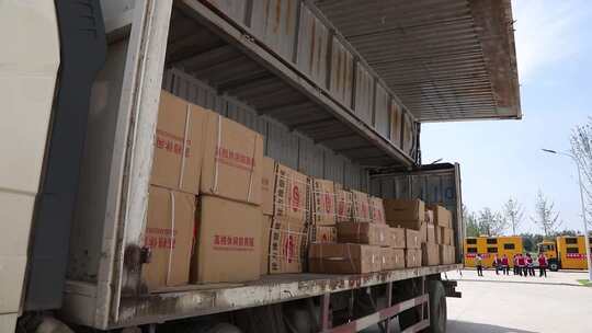 支援抗震救灾物资捐助运输视频素材模板下载
