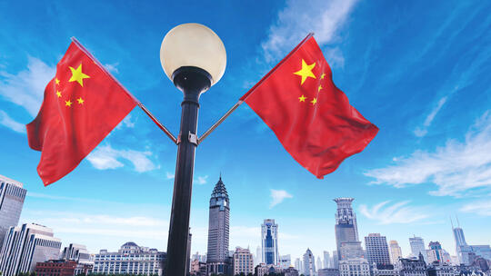 上海市外景红旗