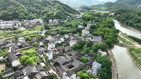 航拍福建宁德福安廉村村落风光