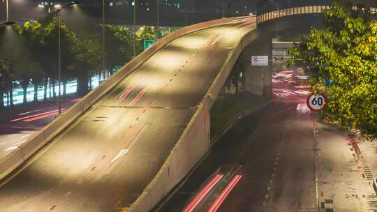 夜晚车流延时4k30帧